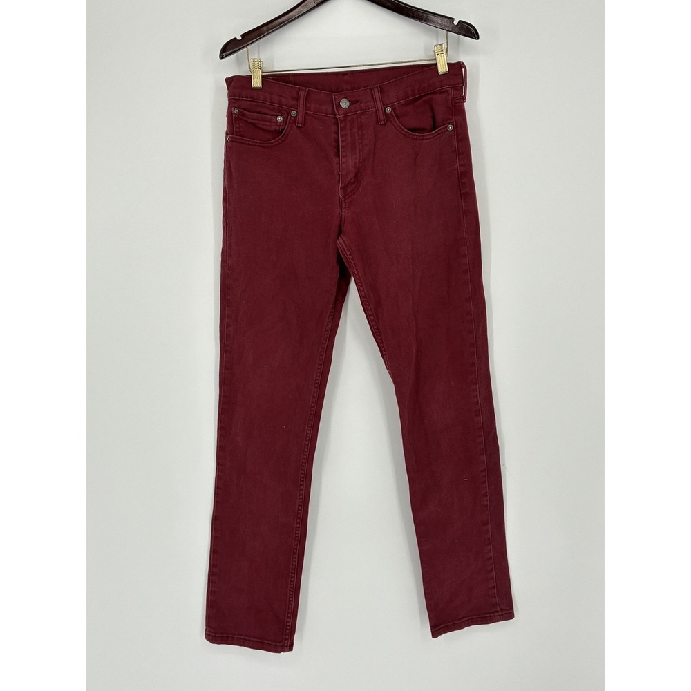 Levis Jeans Mens 32X34 Red Corduroy Pants 511 Slim Straight Stretch Preppy